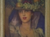 Mujer con sombrero frutal